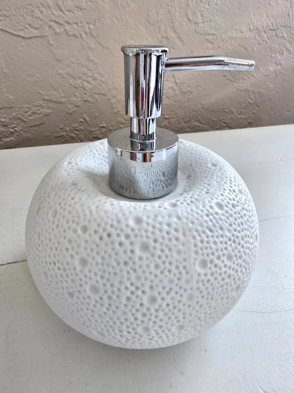 Pigeon & Poodle Hilo White Porcelain Sea Urchin 2pc Bathroom Set - Soap Pump/Jar